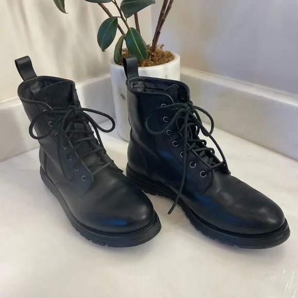 Women’s Cole Haan Grands Black Lace Up, Combat Style Boots. Size 8. Water Proof - Picture 2 of 8